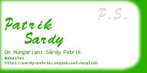 patrik sardy business card