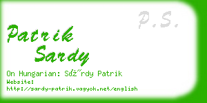 patrik sardy business card